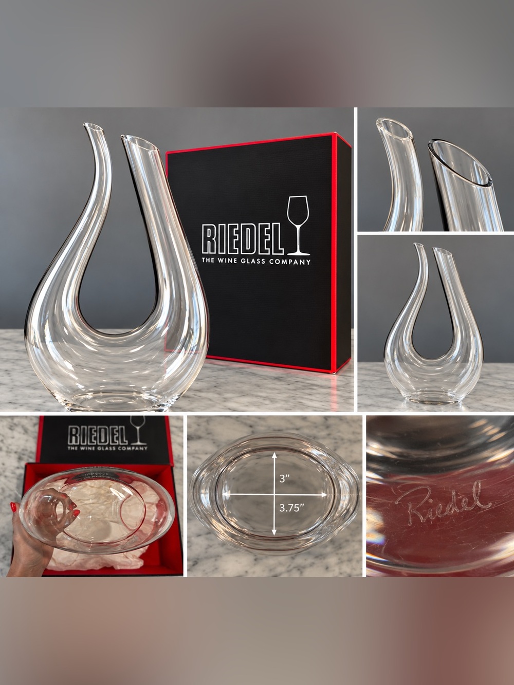 RIEDEL Amadeo Crystal Wine Decanter Handmade 13.8” w/ Original Box